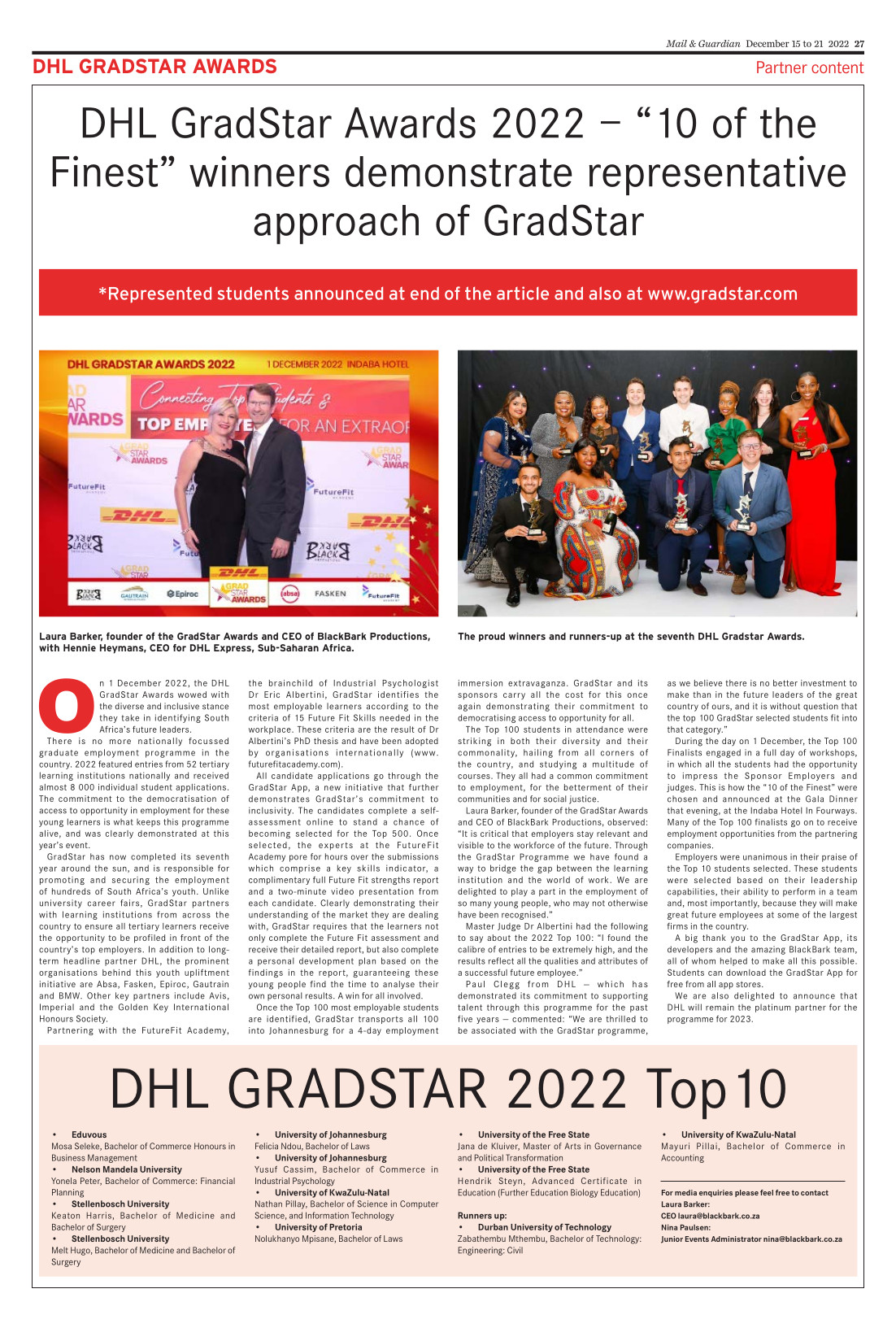 DHL GradStar Awards
